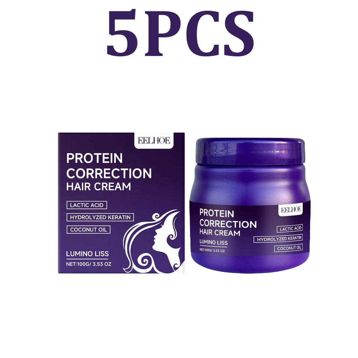 Keratin Hair Straightening Cream – Frizz Control & Smooth Keratin Hair Treatment HIP 5PCS
