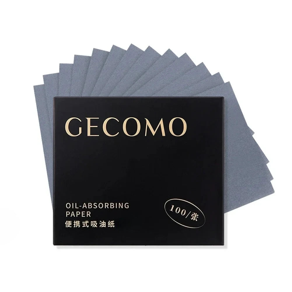 100-Sheet Bamboo Charcoal Oil Blotting Papers with Mirror Case Oil Blotting Sheets HIP C543-100pcs no box-A