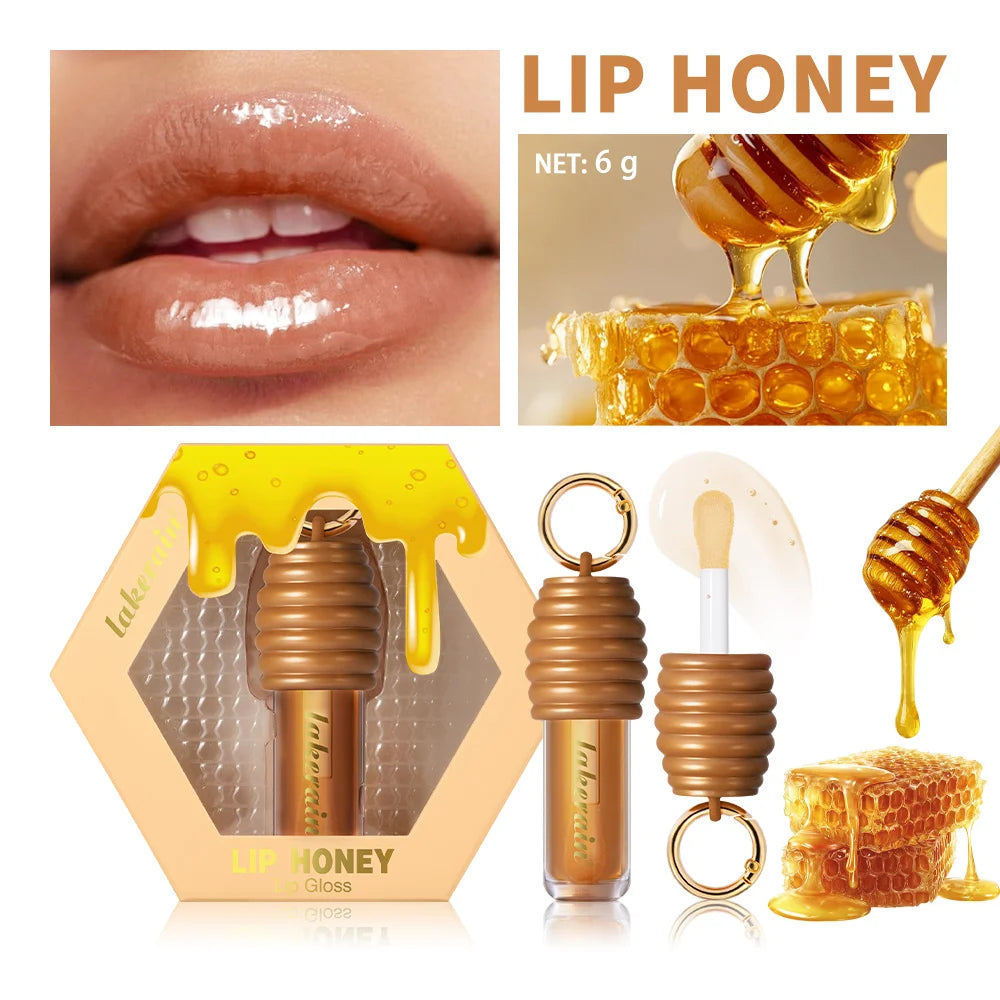 Lip Honey Lip Oil Lip Plumper Hydration Long Lasting Moisturizing Smooth Nourishing Non Sticky Bag Clip Ring Cosmetics Lip Balm HIP 1pc