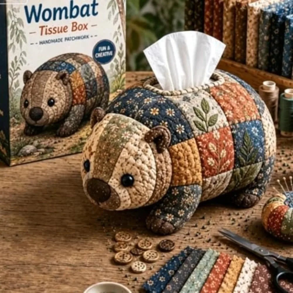 Pre-Cut Fabric Tissue Box DIY Patchwork Kit – Animal Design DIY Craft Kit HIP