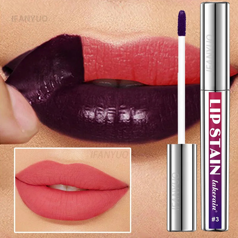 Silver Tube Peel Off Tattoo Lipgloss Waterproof Liquid Matte Lip Tint RosePink Tear-off Lip Stain Non Stick Cup Quick Dry Makeup HIP