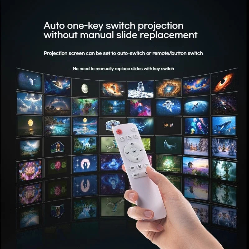 Holographic Star Projector: 60 Dynamic Scenes, 3D HD Floating, Home Cinema Effect, Kids Bedroom Light HIP