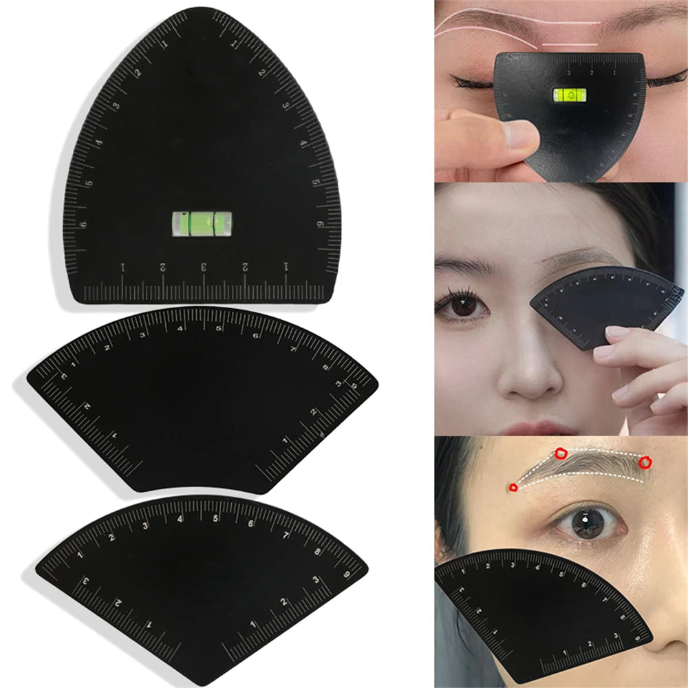 6 Shapes Drawing Eyebrow In 1 Minute Desgin Ruler Microblading Mapping Tool Shaping Permanent Drawing Tattoo Guide Ruler Eye Mak HIP 3Pc Black Mix