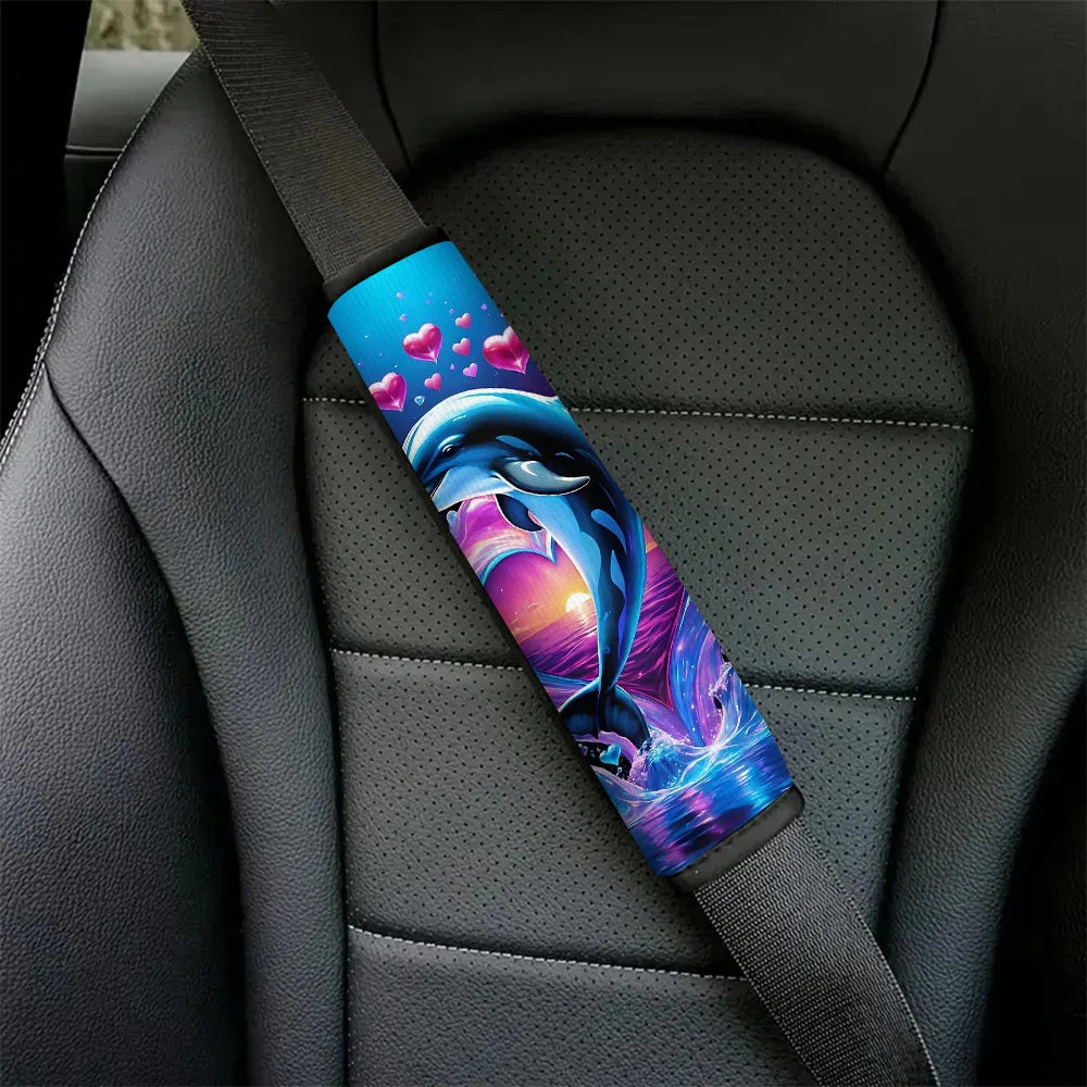 Dolphin Ocean Sunset Car Seat Belt Shoulder Pads – 2pc Set Seat Belt Pads HIP