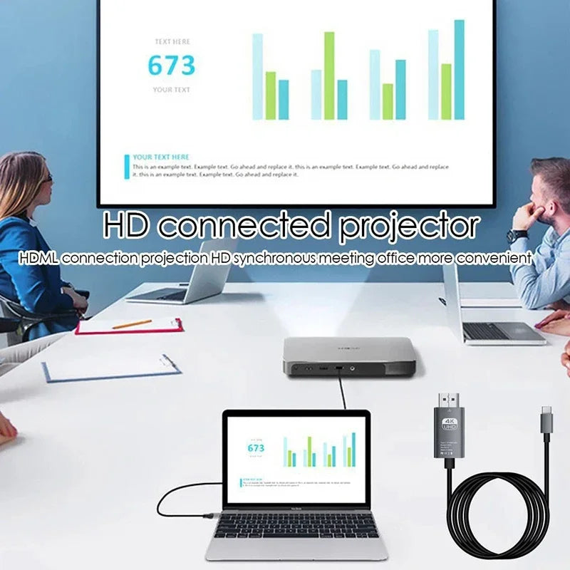 4K 60Hz USB-C to HDMI Cable Adapter – iPhone 15, MacBook, iPad USB-C HDMI Cable HIP