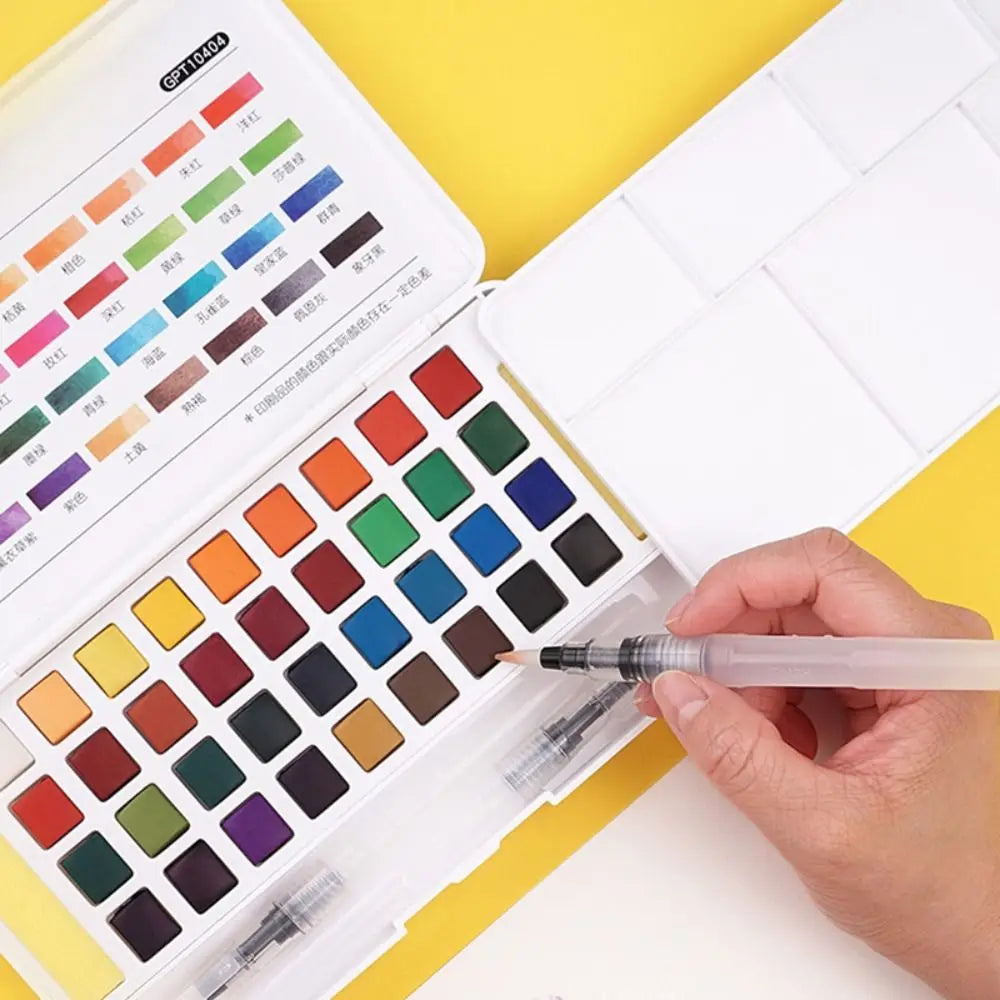 Portable Watercolor Paint Set 12–48 Colors with Water Brush Pen Watercolor Paint Set HIP