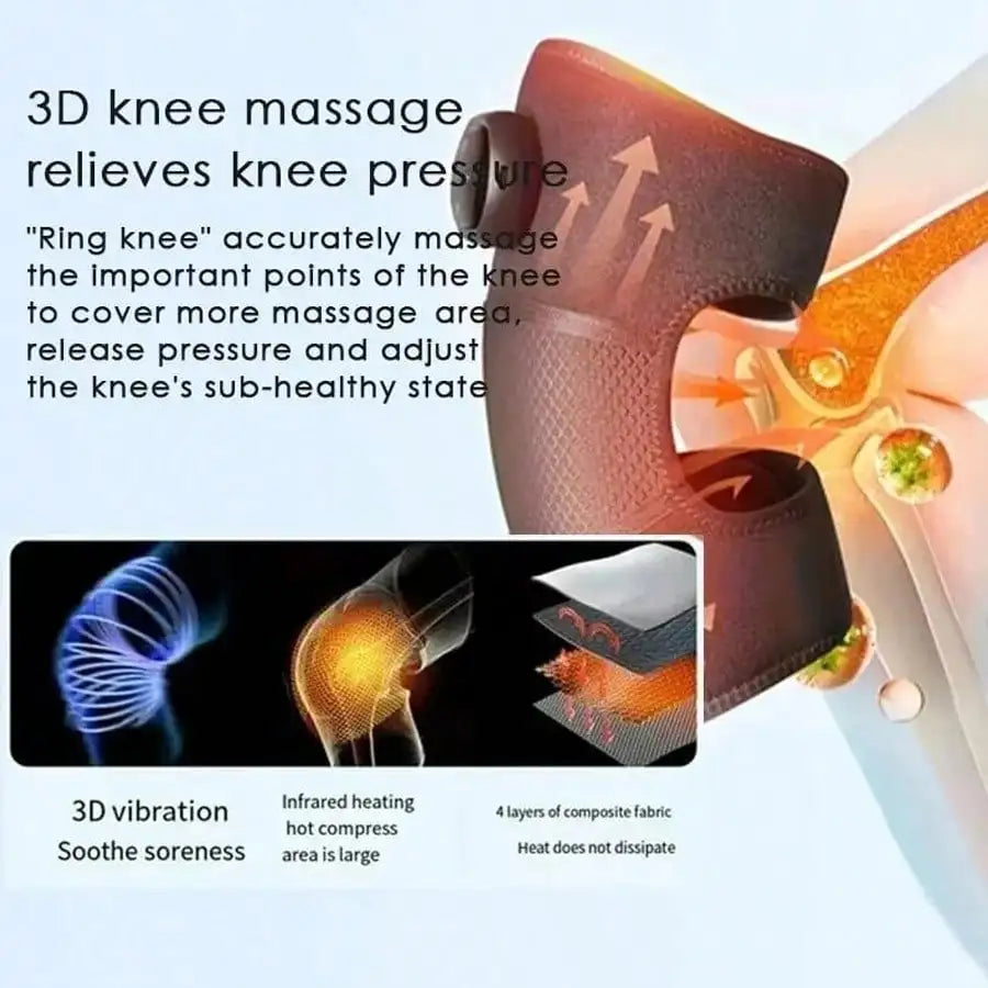 Heated Vibrating Knee Massage Pad – LED Display & Rechargeable Knee Massage Pad HIP