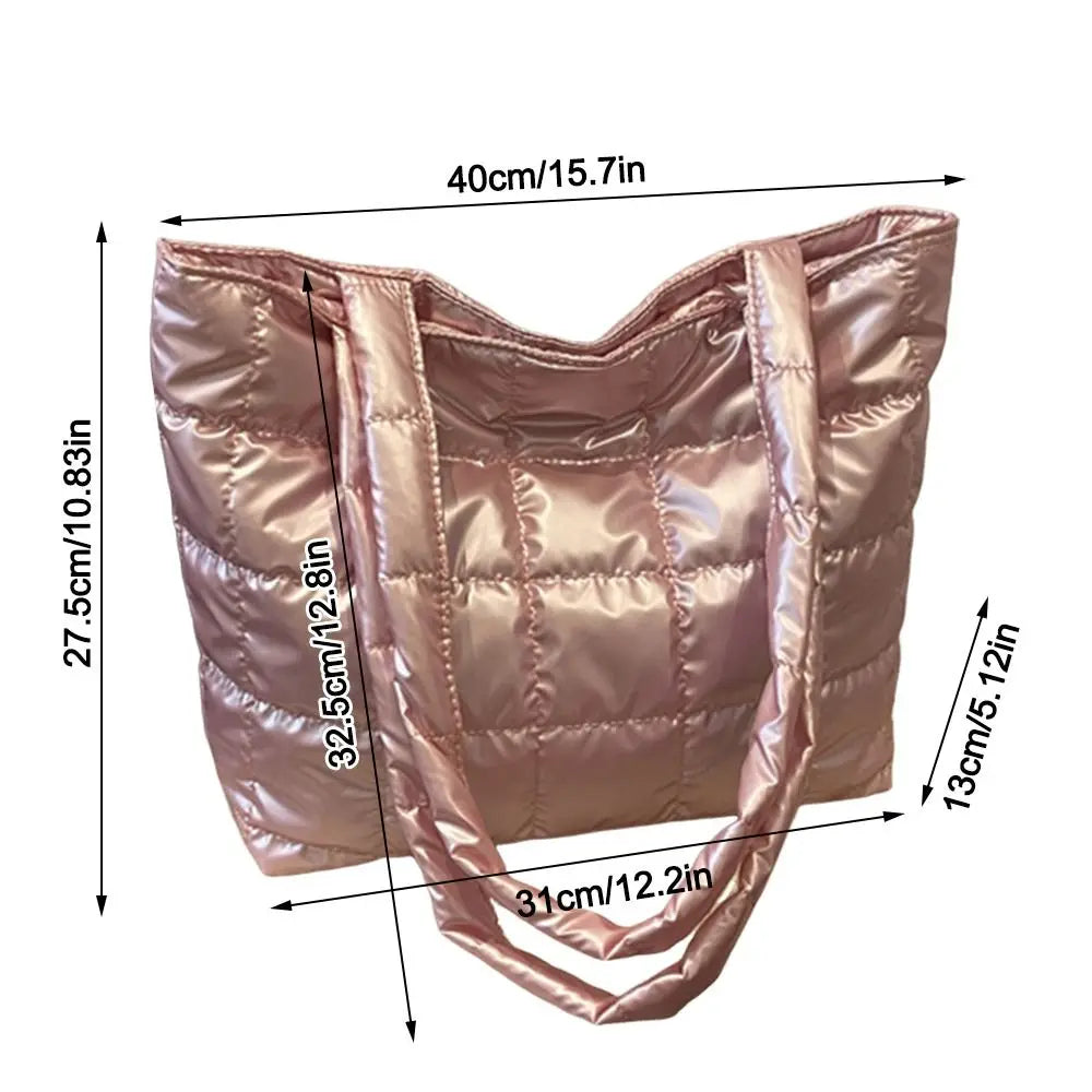 Quilted Padded Tote Bag – Large Capacity Shoulder Bag Quilted Tote Bag HIP