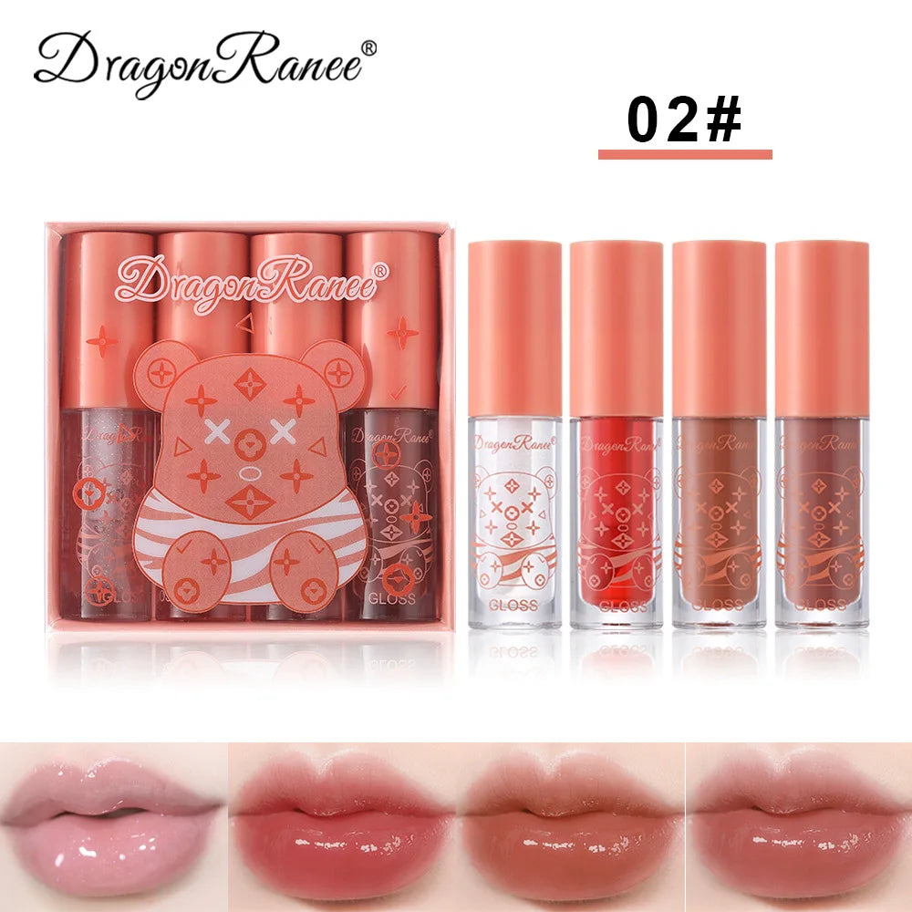 Dragon Ranee Plumping Mirror Lip Gloss Set – Long-Lasting Shine Lip Gloss Set HIP 02