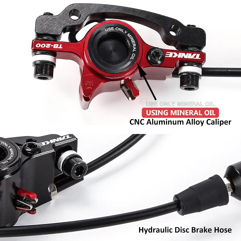 Bicycle Hydraulic Disc Brakes Front Rear Calipers Set for MTB Mountain Bike Left Right Brake Lever Kit with 160mm Disc Rotor HIP