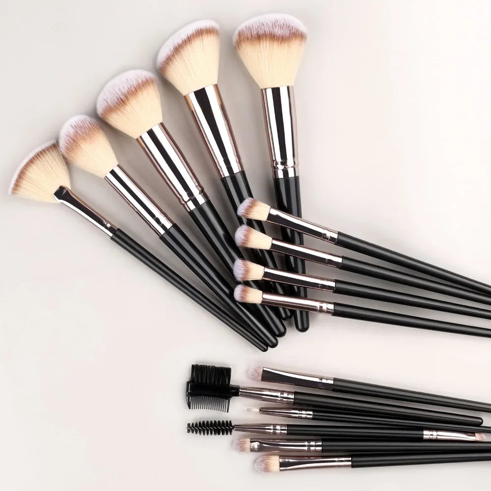 RUZOFO 3–15 Pc Professional Makeup Brush Set – Soft Synthetic Makeup Brush Set HIP