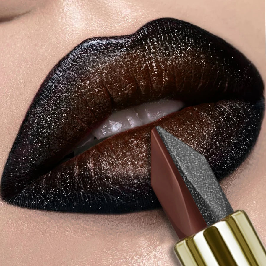 Two-Tone Chocolate Lipstick – Waterproof Glitter & Matte Tint Two-Tone Lipstick HIP