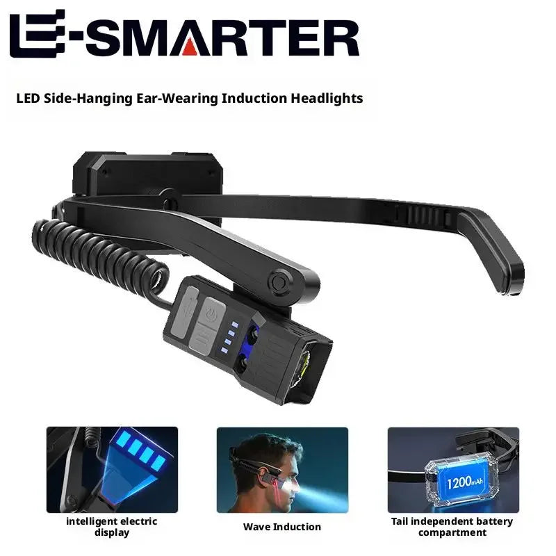 ESMARTER Rechargeable LED Headlamp – Ear Sensing Tech LED Headlamp HIP