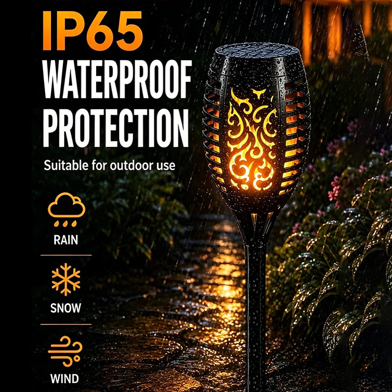 12 LED Solar Flickering Flame Pathway Lights – Waterproof Solar Pathway Lights HIP