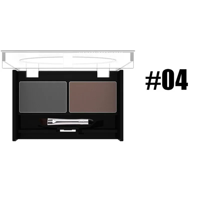 Professional Brand Eyeshadow Makeup 2 Color Waterproof Eyebrow Powder Eye Shadow Eye Brow Palette + Brush Eyebrow Enhancer HIP 04
