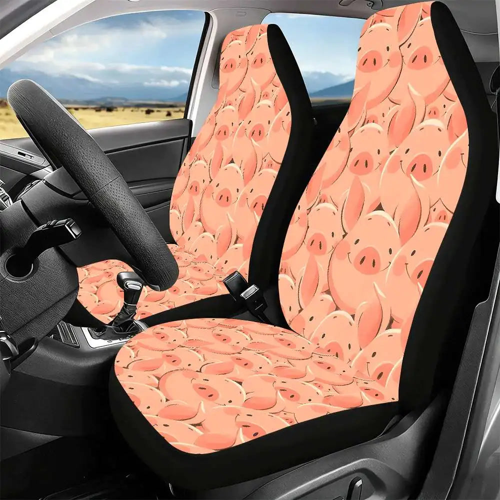 2-Pack Smiling Pig Car Seat Covers – High Back, All Seasons Car Seat Covers HIP