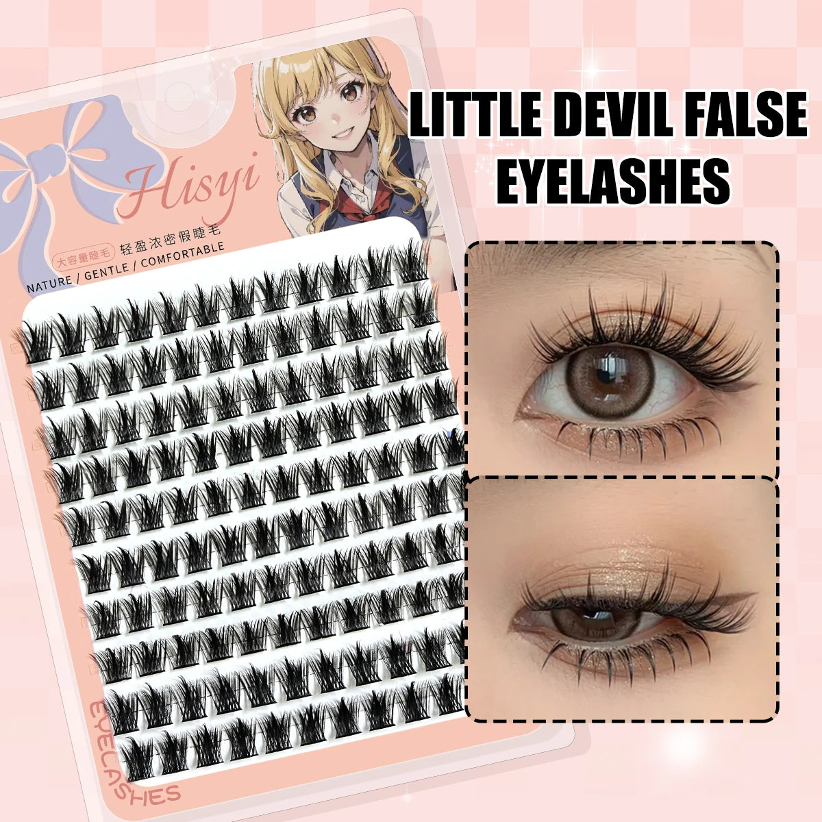 DIY Individual Cluster False Eyelashes – Natural Voluminous Look Individual Cluster Lashes HIP
