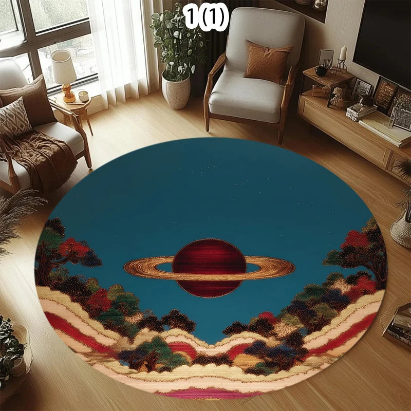 Cartoon Round Carpet – Soft Polyester Bedroom & Reading Rug Decorative Round Rug HIP