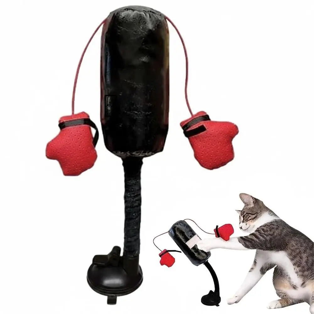 Cat Boxing Toy – Spring-Loaded Suction Cup Speed Bag Interactive Cat Toy HIP