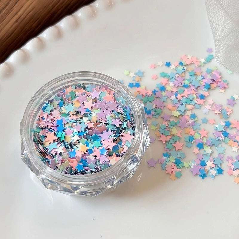 Ultrathin Laser Hollow Pentagram Sequin Butterfly Round Star Heart Glitter Powder Nail Art Accessories Decorations Manicure Tool HIP A