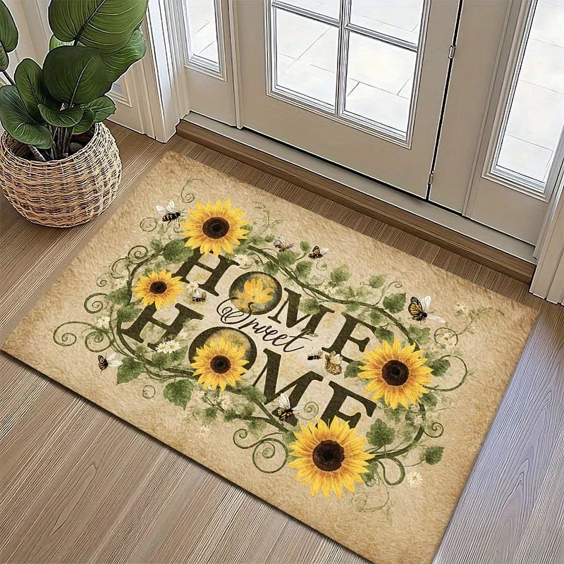 Sunflower Botanical Non-Slip Washable Welcome Door Mat Welcome Door Mat HIP