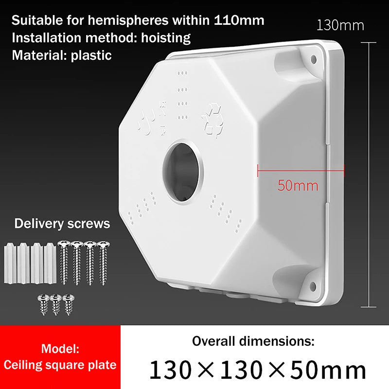 Universal Dome Camera Junction Box Mounting Bracket Camera Mounting Bracket HIP White