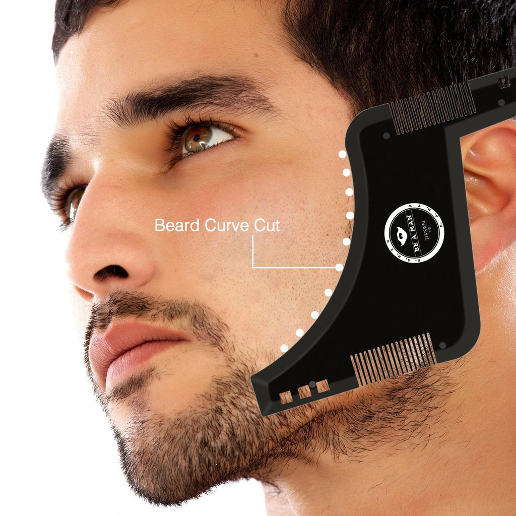 1PC Men Beard Styling Template Stencil Beard Comb for Men Lightweight and Flexible Fits All-In-One Tool Beard Shaping Tool HIP