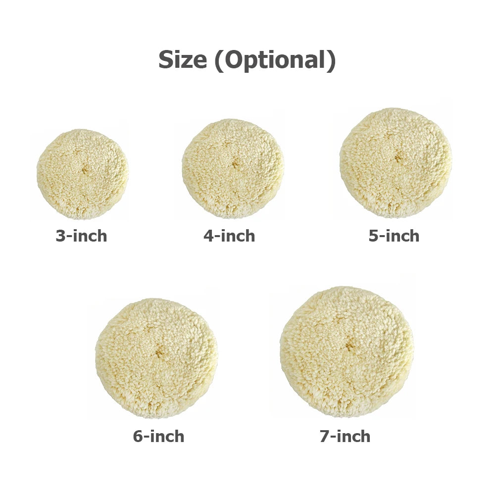 2pcs Polishing Pads Natural Wool Buffing Pad Kit Polishing Disk for Compound Cutting Car Beauty Body Repair Buffing & Polishing HIP 6 inches