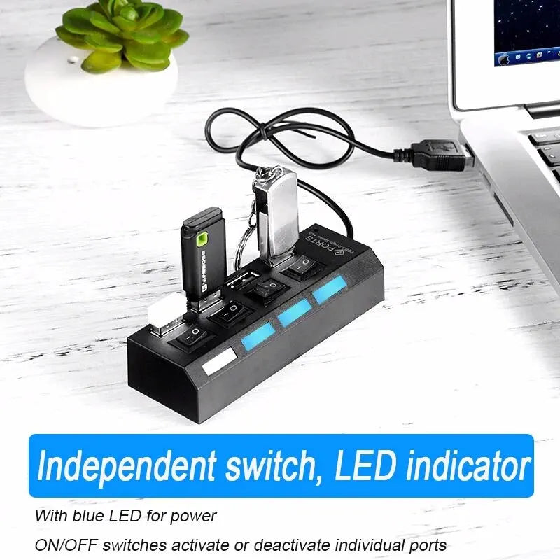 USB 2.0 Hub – 4 & 7 Port Splitter with LED Switch | HIP USB Hub Splitter HIP