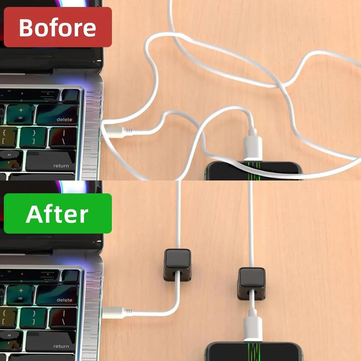 6-Pack Magnetic Cable Clips – Under Desk Cord Organizer Cable Organizer Clips HIP