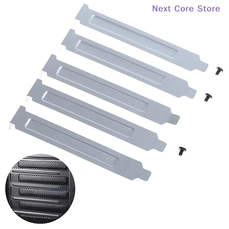 5-Pack Silver PCI Slot Cover Blanking Plates – 12cm Metal PC Slot Cover HIP