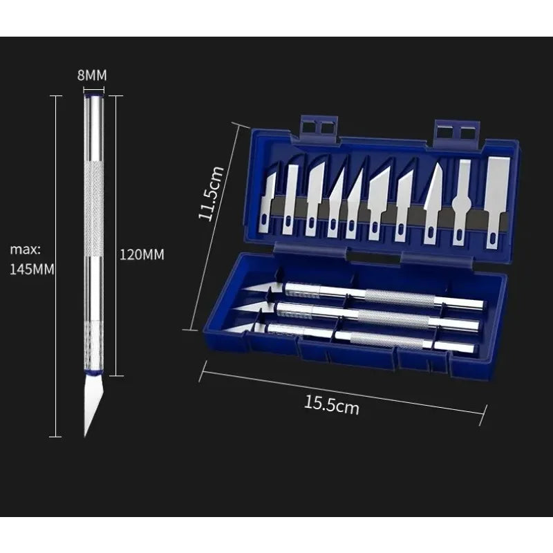 13-Piece Metal Carving Knife Set – Precision Craft Cutting Kit Craft Carving Knife Set HIP