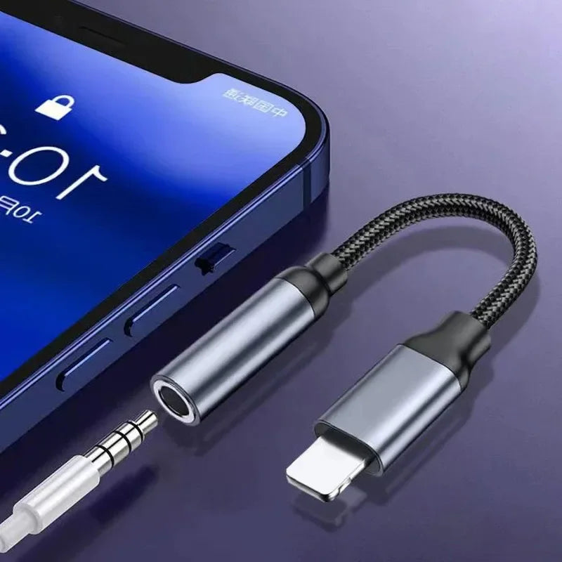 Lightning to 3.5mm AUX Headphone Adapter for iPhone Audio Cable Adapter HIP