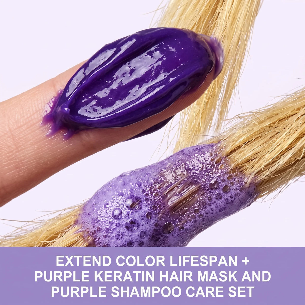 Purple Shampoo & Keratin Hair Mask Set – Color Safe Care Hair Care Bundle HIP