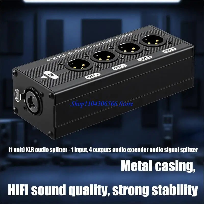 XLR & 6.35mm Audio Splitter Distribution Box – 4 Output Audio Distribution Box HIP