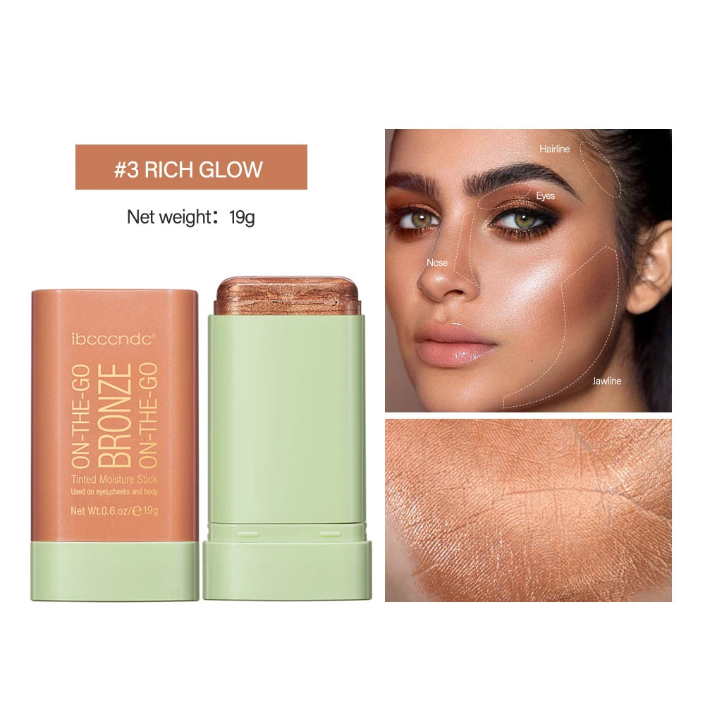 Multi-function Blush Stick Face Makeup Waterproof Easy Color Rouge Blusher Cream Contour Rendering Brightening Contour Makeup HIP