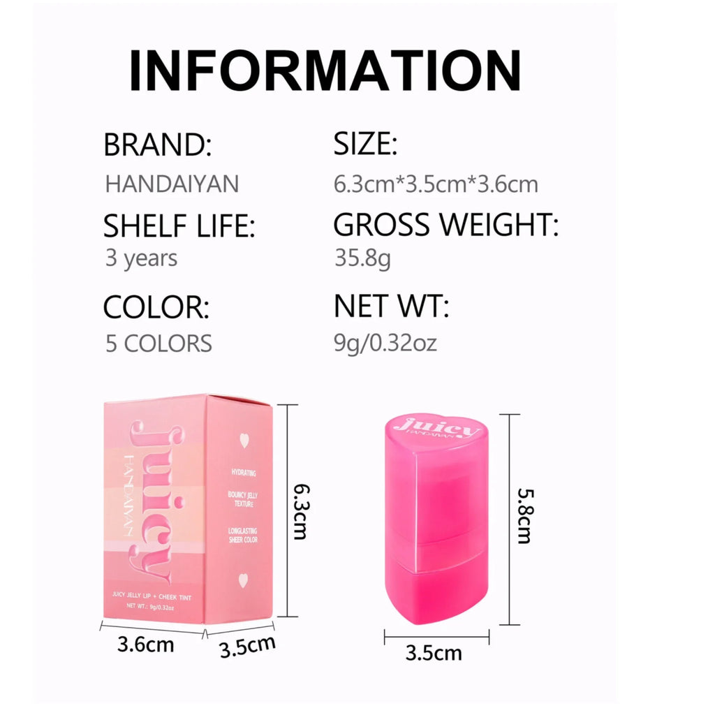 Handaiyan Jelly Blush Stick – 2-in-1 Lip & Cheek Tint Jelly Blush Stick HIP