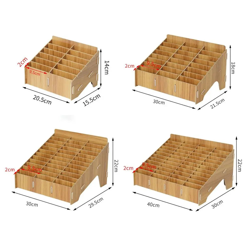 Wooden Multi-Grid Phone Desk Organizer – 12 to 48 Slots Desktop Phone Organizer HIP