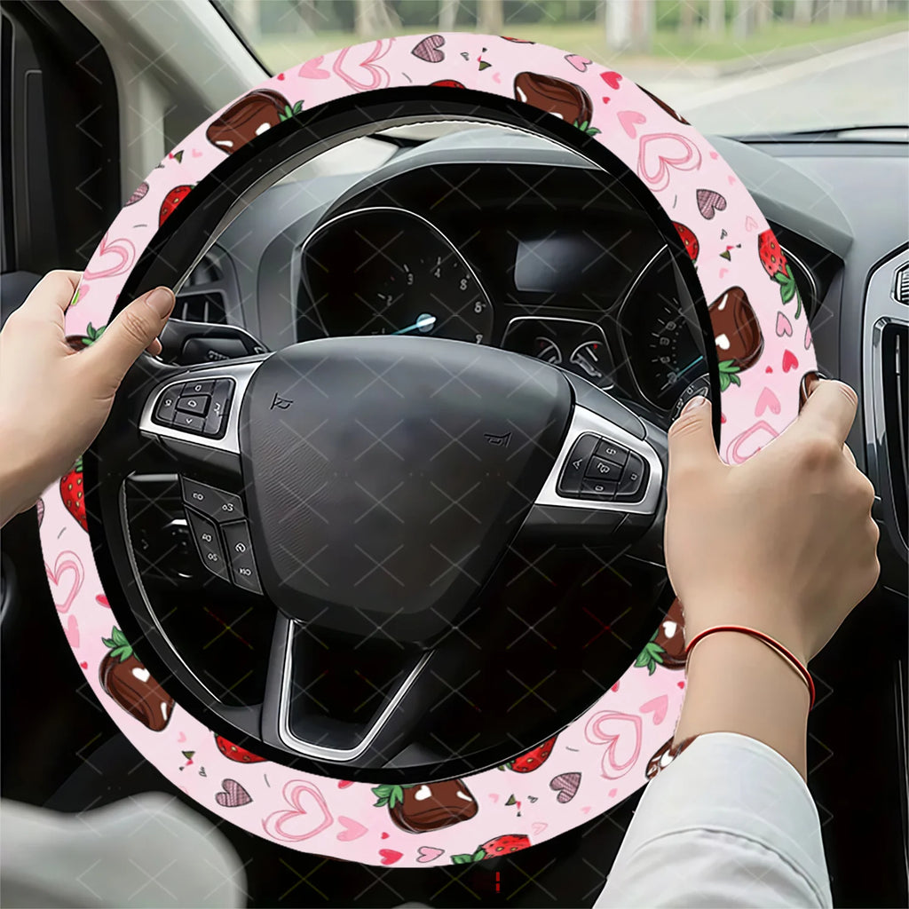 Strawberry & Chocolate Steering Wheel Cover – Cute Car Style Steering Wheel Cover HIP