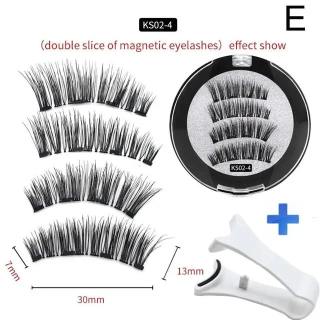 2 Pair 3D Magnetic False Eyelashes Reusable Magnetic Eyelashes With 4 Magnetic Lashes Natural Eyelash Extension Makeup Tools HIP E