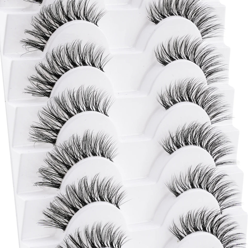 YSDO Eyelashes 5/10Pairs Fox Lashes Natural 3D Cat Eye Lashes Clear Stem False Eyelash Extension Makeup Faux Cils maquiagem HIP