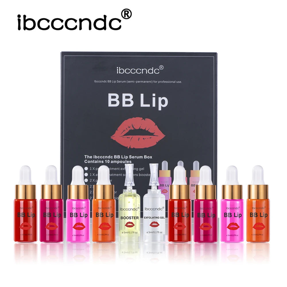 BB Lips Ampoule Serum Starter Set Semi-Permanent BB Lip Gloss Tinted Pigment Lasting Moisturizing For Lip Care Korea Glow HIP bb lips set