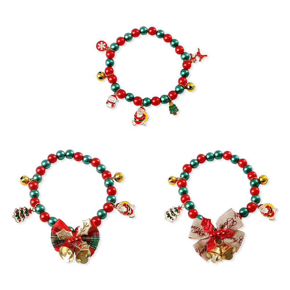 Christmas Lucky Charm Vibrant Color Cat Jewelry Costume Multicolor Cat Bell Collar Kitten Collar Festive Holiday Pet Accessory HIP