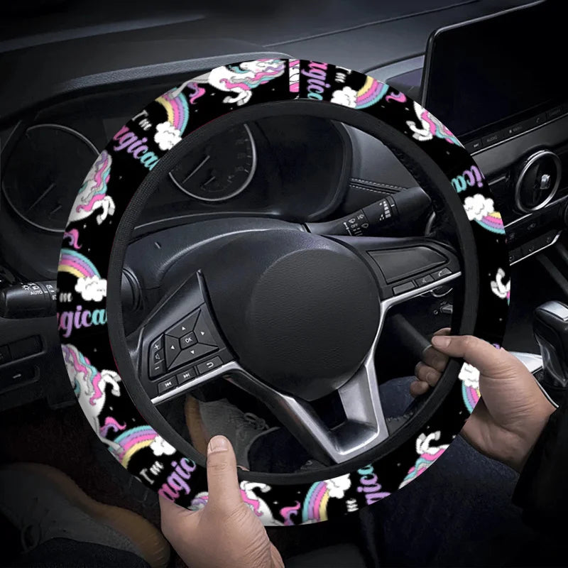 Unicorn Rainbow Anti-Slip Steering Wheel Cover | Easy Fit Steering Wheel Cover HIP