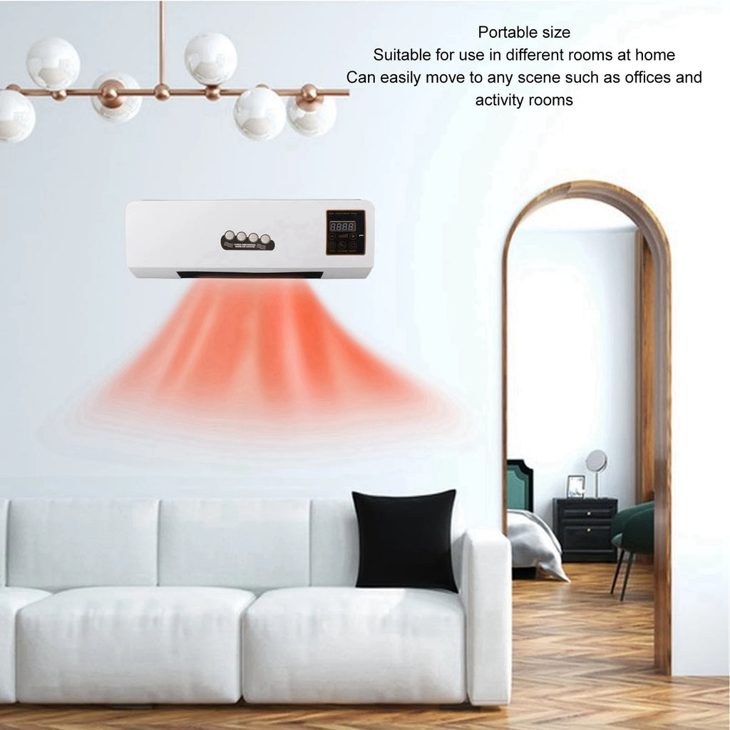 1800W Wall Mounted Heater Electric Heating Machine PTC Heating Heater with Remote Control Timer for Bedroom Bathroom HIP