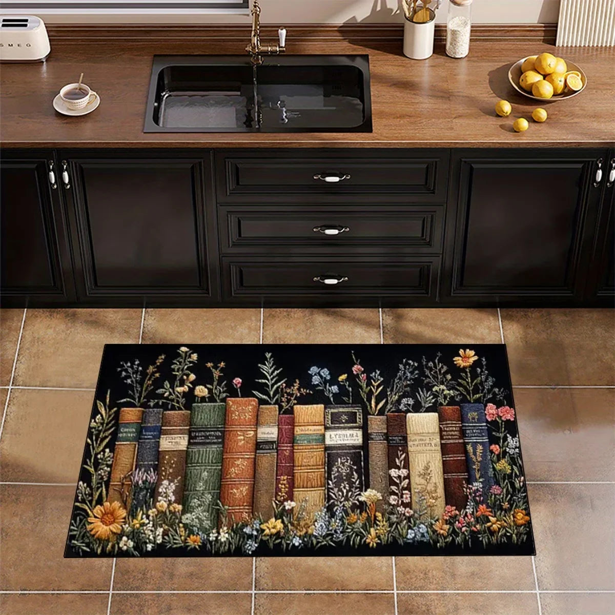 Vintage Library Runner Rug – Non-Slip Washable Floor Mat Kitchen Runner Rug HIP 50x80cm-Felt