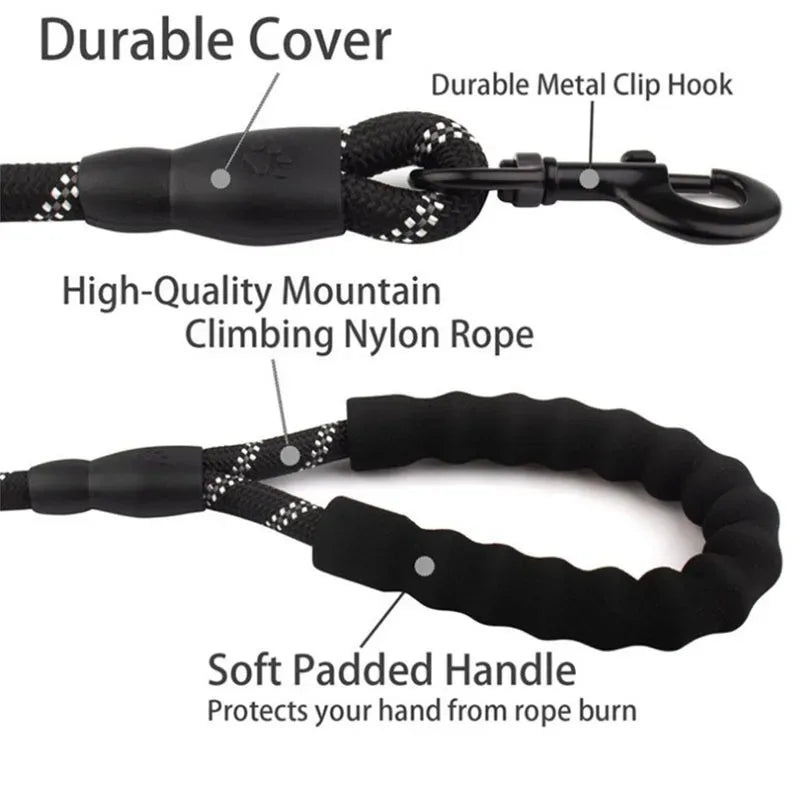 Strong Reflective Dog Leash – Nylon 150/200/300cm Dog Leash HIP