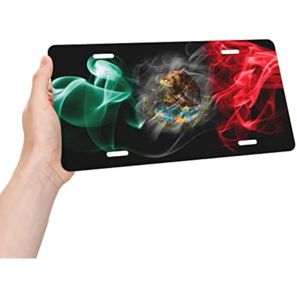 Mexico Flag Smoke Design License Plate Cover | Aluminum Tag License Plate Cover HIP