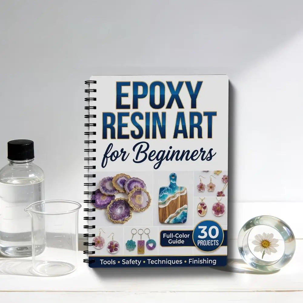 Epoxy Resin Art Handbook – 30 Beginner DIY Projects Craft Tutorial Book HIP