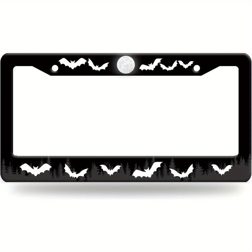 Bat & Full Moon Stainless Steel License Plate Frame License Plate Frame HIP 1